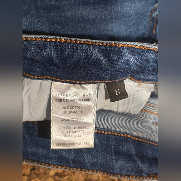 Bridge By Gly High Rise Super Flare Medium Wash Jeans - Picture 6 of 8